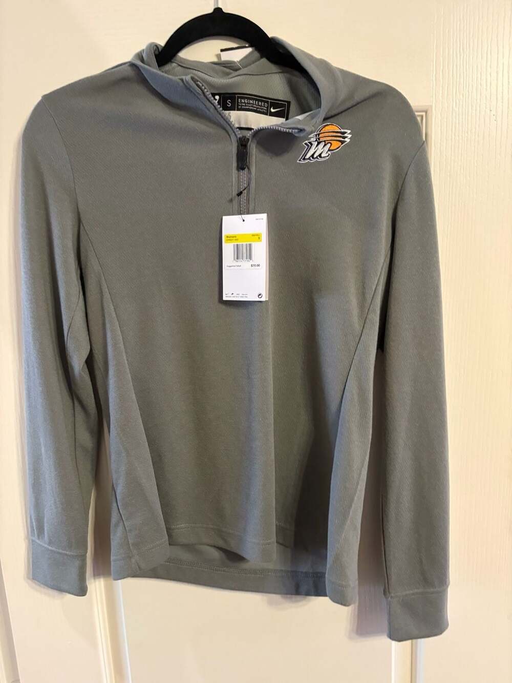 NWT Women’s Nike Phoenix Mercury Quarter-Zip Pullover Size S Gray WNBA